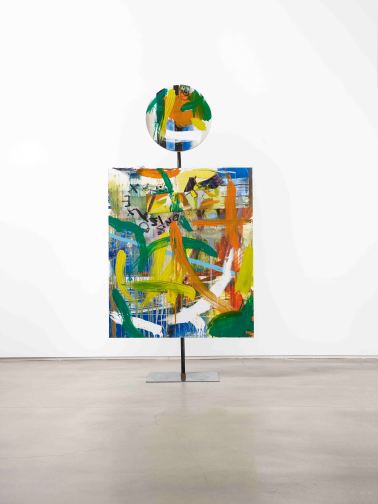 백경호_Dreaming_Oil, charcol,spray on canvas_140x120cm, dia 55cm_2016