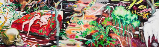 이세준 밑에서 벌어진 일들 What happened from below oil on canvas 38x130cm 2013