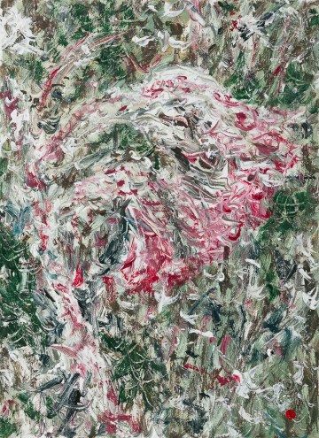 web맨드라미, 린넨에 유채, 34 x 24cm, 2011