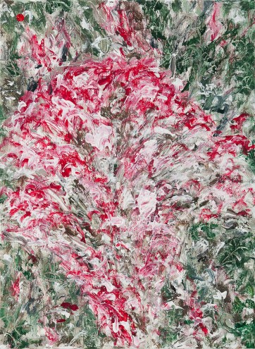 web맨드라미, 린넨에 유채, 34 x 24cm, 2011