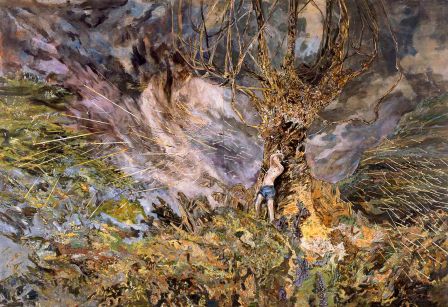 2.Hernan Bas_Saint Sebastian(arrows for martyrs)_2007_mixed media on linen over 2 panels_167.6x243