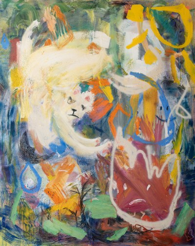 이서윤, 달이 변하는 모습을 동물의 뼈에 새겨 예술 애호가가 되었다, 2021, mixed media on canvas, 227.3×182㎝