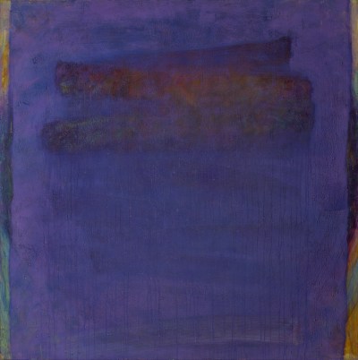 조휘경, 지워지는 보라, 2021, tempera on canvas, 130.3×130.3cm